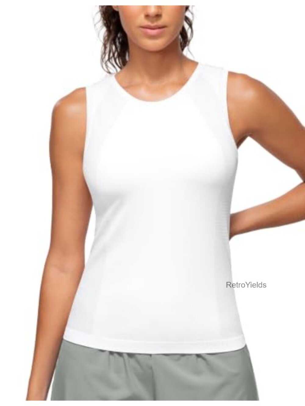 Seamless Workout Tank Top with Built in Bra, High Stretch